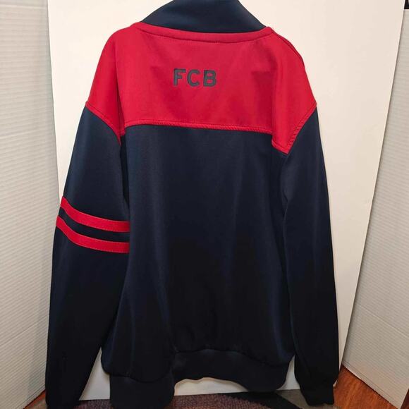 FCB Barcelona Youth size 14 Soccer Blue Full Zip Jacket Pockets Track Sweater - Picture 2 of 8